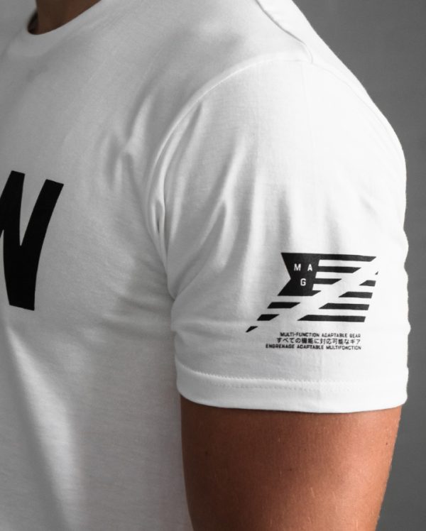 DVSN Men's Logo Tee - White - Sleeve with Flag