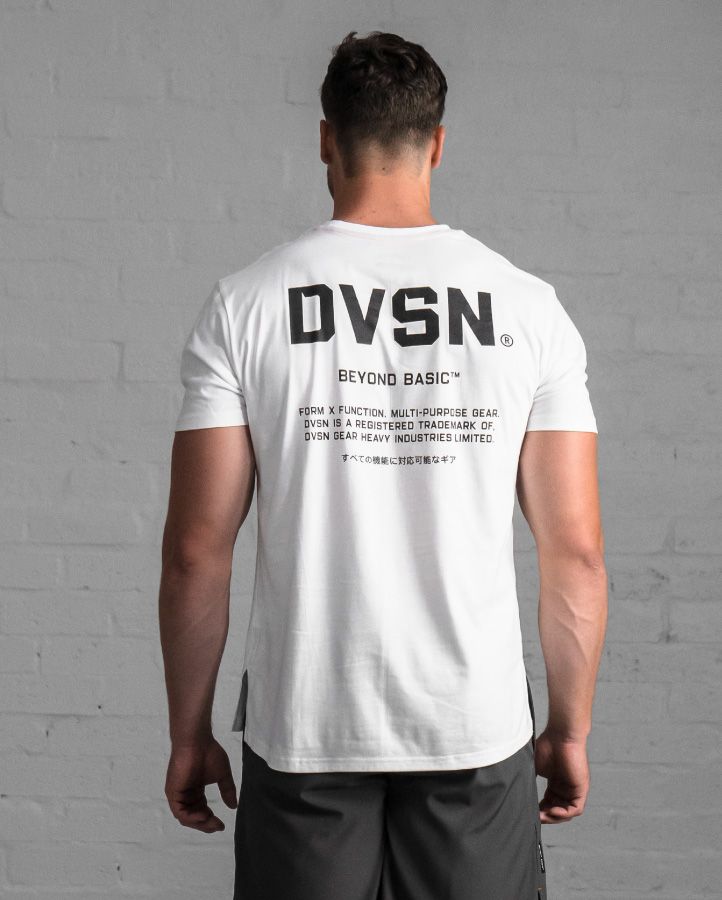 DVSN White Men's Street Tee with Back Print