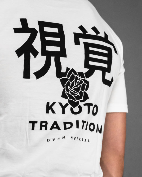 DVSN Kyoto Tradition Tee in White - Japanese Inspired - Back Print