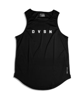DELTA Tank. Ultimate Gym Vest [ Black- Staggered Logo ]