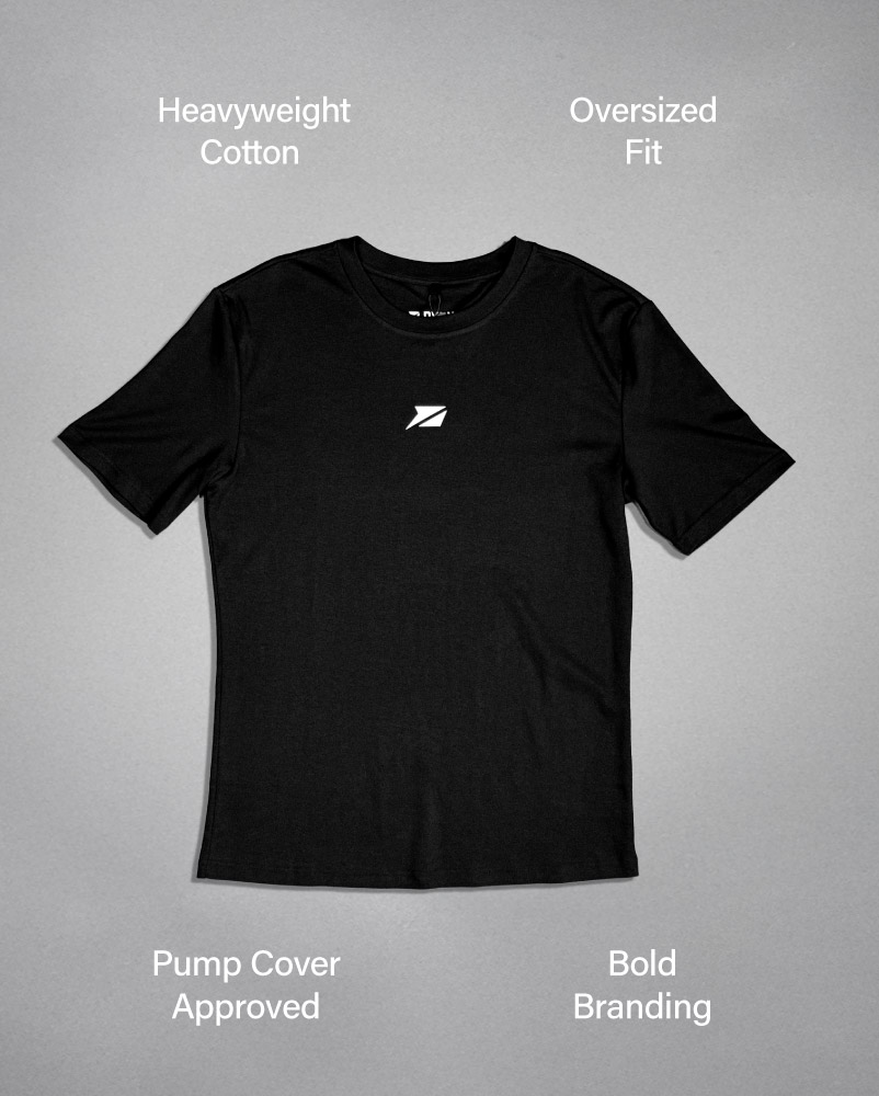 Oversized T-Shirt | PUMP | Black | Icon + Script Back Print